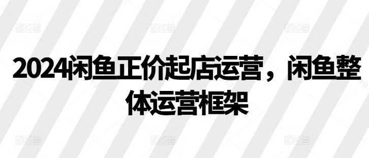 2024闲鱼正价起店运营，闲鱼整体运营框架 - 严选资源大全 - 严选资源大全