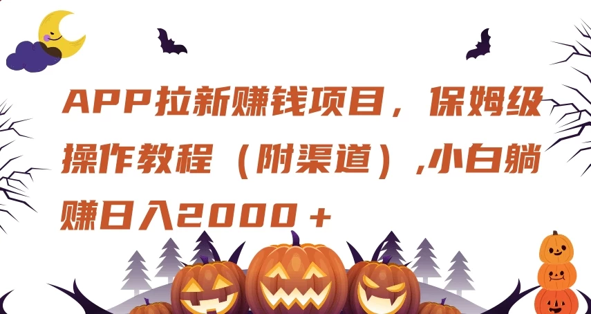 APP拉新赚钱项目，保姆级操作教程（附渠道）,小白躺赚日入2000＋ - 严选资源大全 - 严选资源大全