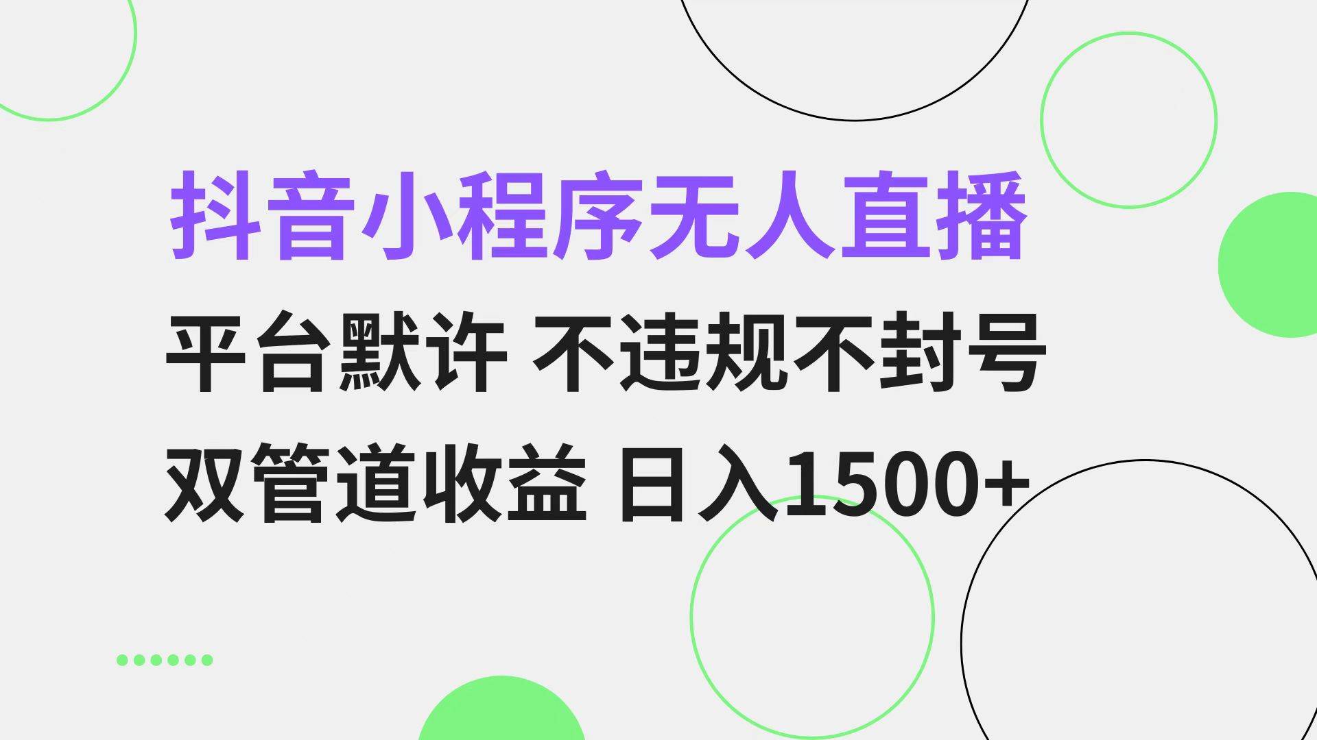 （13276期）抖音小程序无人直播 平台默许 不违规不封号 双管道收益 日入1500+ 小白… - 严选资源大全 - 严选资源大全