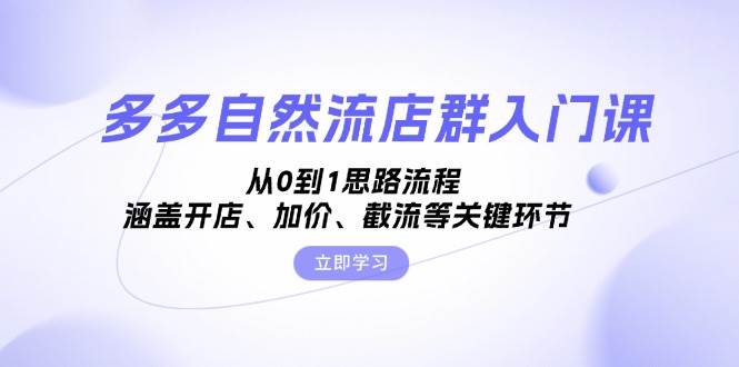 （13279期）多多自然流店群入门课，从0到1思路流程，涵盖开店、加价、截流等关键环节 - 严选资源大全 - 严选资源大全