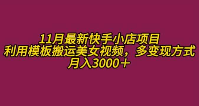 11月K总部落快手小店情趣男粉项目，利用模板搬运美女视频，多变现方式月入3000+ - 严选资源大全 - 严选资源大全