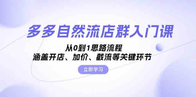 多多自然流店群入门课，从0到1思路流程，涵盖开店、加价、截流等关键环节 - 严选资源大全 - 严选资源大全