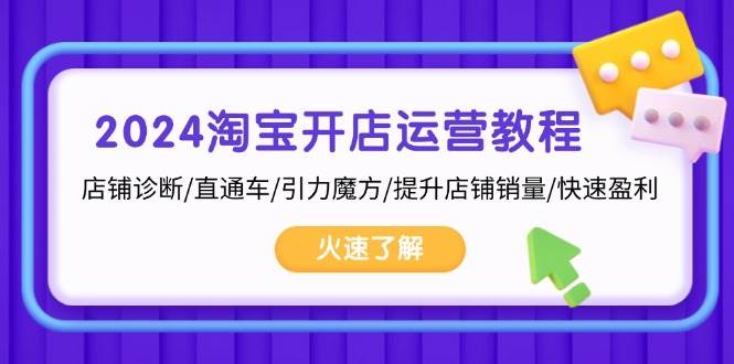 （13300期）2024淘宝开店运营教程：店铺诊断/直通车/引力魔方/提升店铺销量/快速盈利 - 严选资源大全 - 严选资源大全