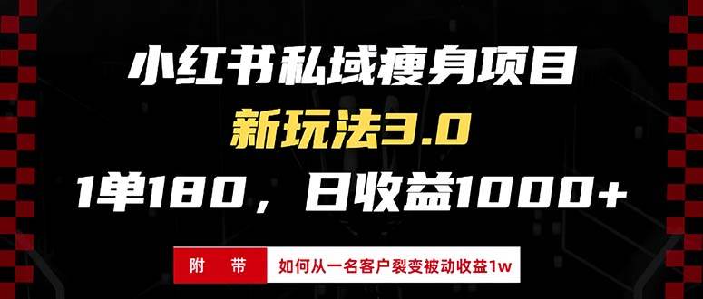 （13348期）小红书瘦身项目3.0模式，新手小白日赚收益1000+（附从一名客户裂变收益… - 严选资源大全 - 严选资源大全