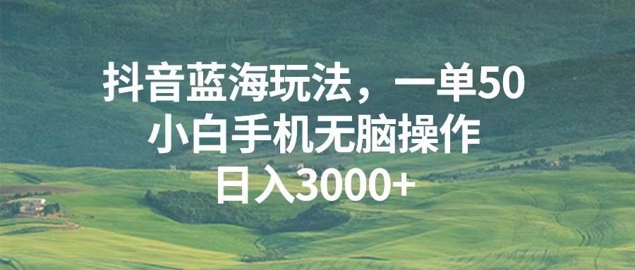 （13353期）抖音蓝海玩法，一单50，小白手机无脑操作，日入3000+ - 严选资源大全 - 严选资源大全