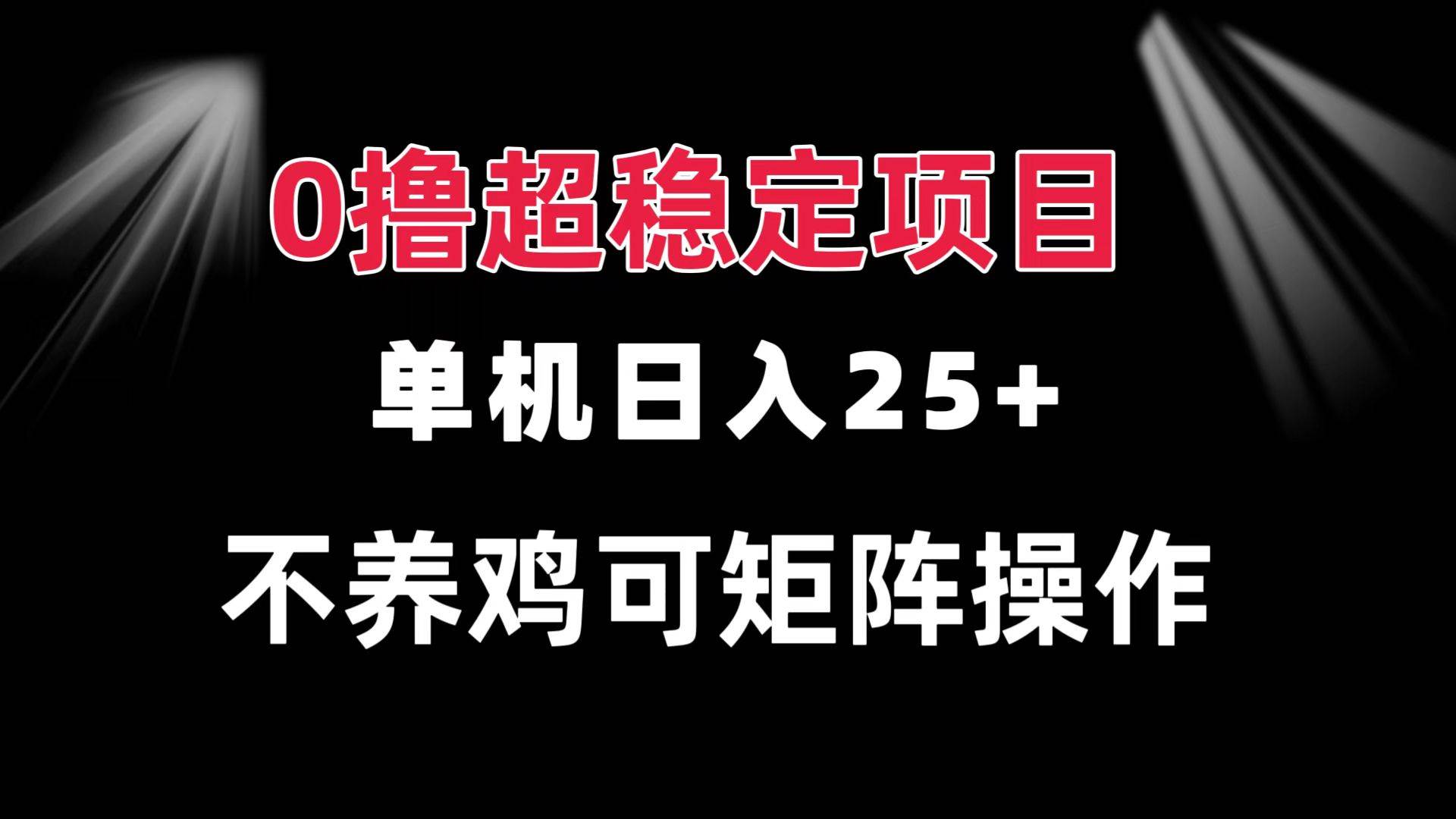 （13355期）0撸项目 单机日入25+ 可批量操作 无需养鸡 长期稳定 做了就有 - 严选资源大全 - 严选资源大全