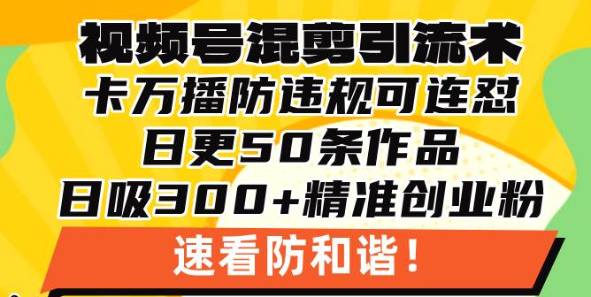 （13400期）视频号混剪引流技术，500万播放引流17000创业粉，操作简单当天学会 - 严选资源大全 - 严选资源大全