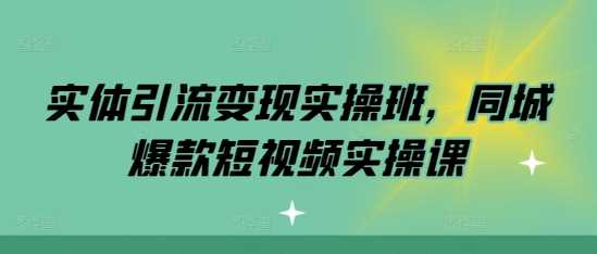 实体引流变现实操班，同城爆款短视频实操课 - 严选资源大全 - 严选资源大全