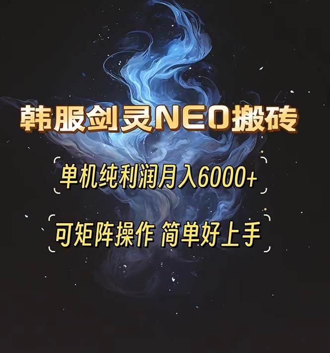 （13435期）韩服剑灵NEO搬砖攻略，单机纯利润月入6000+ 可矩阵操作，简单好上手。 - 严选资源大全 - 严选资源大全