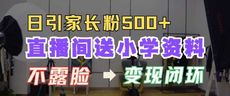 直播间送小学资料，每天引流家长粉500+，变现闭环模式【揭秘】 - 严选资源大全 - 严选资源大全