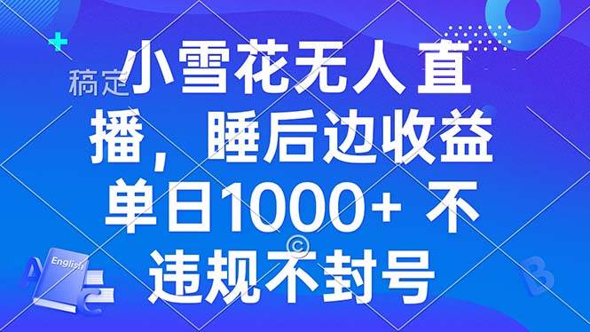 （13491期）小雪花无人直播 睡后收益单日1000+ 零粉丝新号开播 不违规 看完就会 - 严选资源大全 - 严选资源大全