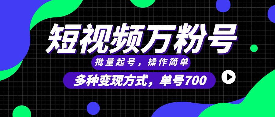 （13497期）短视频快速涨粉，批量起号，单号700，多种变现途径，可无限扩大来做。 - 严选资源大全 - 严选资源大全