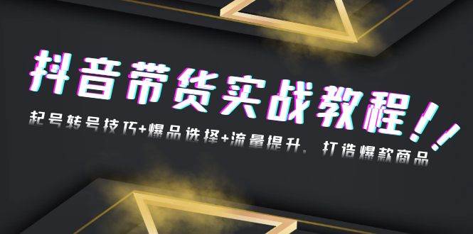 （13526期）抖音带货实战教程：起号转号技巧+爆品选择+流量提升，打造爆款商品 - 严选资源大全 - 严选资源大全