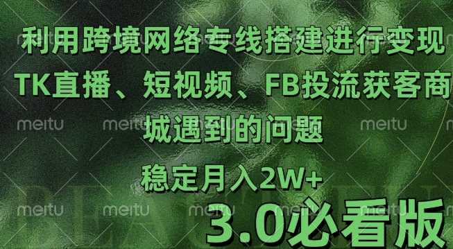 利用跨境电商网络及搭建TK直播、短视频、FB投流获客以及商城遇到的问题进行变现3.0必看版【揭秘】 - 严选资源大全 - 严选资源大全