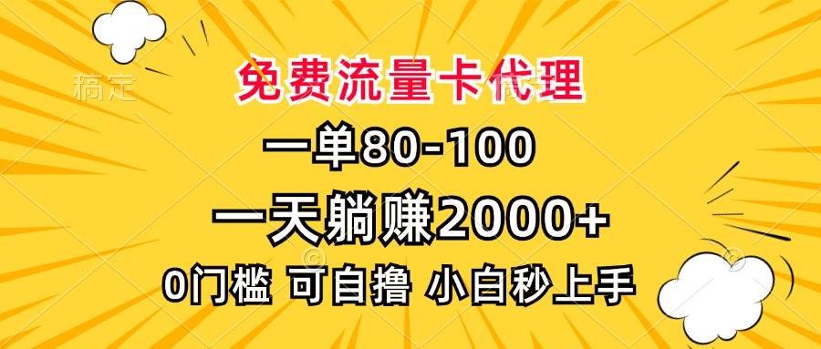 （13551期）一单80，免费流量卡代理，一天躺赚2000+，0门槛，小白也能轻松上手 - 严选资源大全 - 严选资源大全