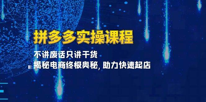 （13577期）拼多多实操课程：不讲废话只讲干货, 揭秘电商终极奥秘,助力快速起店 - 严选资源大全 - 严选资源大全