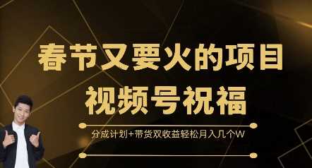 春节又要火的项目视频号祝福，分成计划+带货双收益，轻松月入几个W【揭秘】 - 严选资源大全 - 严选资源大全