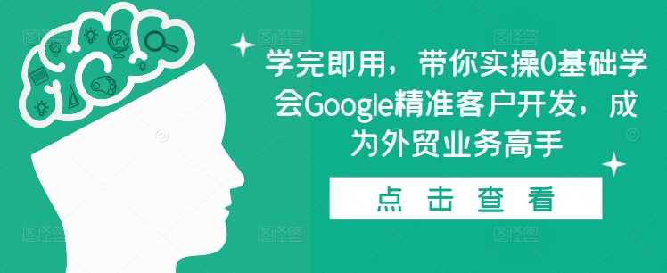 学完即用，带你实操0基础学会Google精准客户开发，成为外贸业务高手 - 严选资源大全 - 严选资源大全