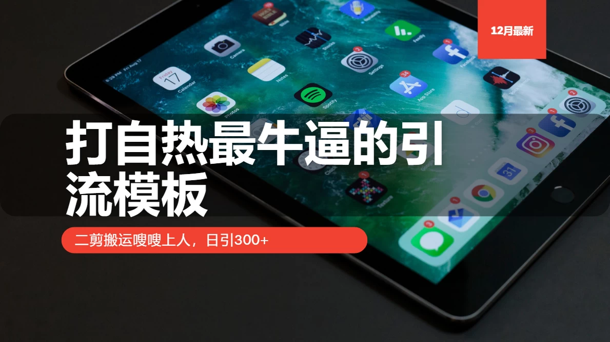 打自热最牛逼的引流模板，二剪搬运嗖嗖上人，日引300+ - 严选资源大全 - 严选资源大全