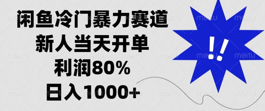 （13660期）闲鱼冷门暴力赛道，新人当天开单，利润80%，日入1000+ - 严选资源大全 - 严选资源大全