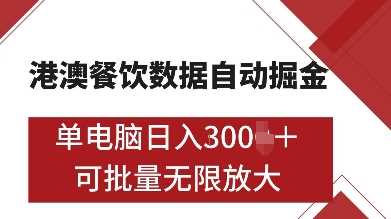 港澳餐饮数据全自动掘金，单电脑日入多张, 可矩阵批量无限操作【揭秘】 - 严选资源大全 - 严选资源大全