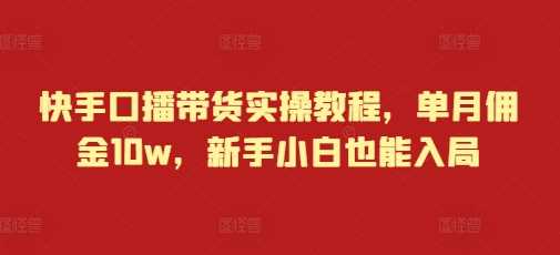 快手口播带货实操教程，单月佣金10w，新手小白也能入局 - 严选资源大全 - 严选资源大全