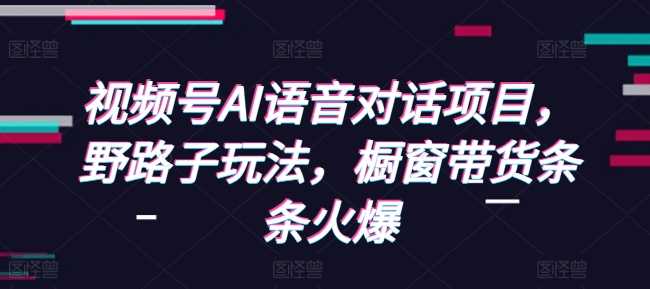 视频号AI语音对话项目，野路子玩法，橱窗带货条条火爆 - 严选资源大全 - 严选资源大全