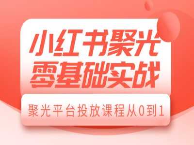 小红书聚光零基础实战，聚光平台投放课程从0到1 - 严选资源大全 - 严选资源大全