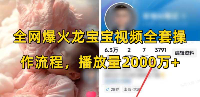 全网爆火龙宝宝视频全套操作流程，播放量2000万+ - 严选资源大全 - 严选资源大全