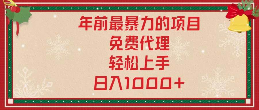 （13773期）年前最暴力的项目，免费代理，轻松上手，日入1000+ - 严选资源大全 - 严选资源大全