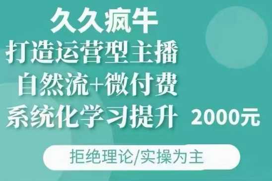 久久疯牛·自然流+微付费(12月23更新)打造运营型主播，包11月+12月 - 严选资源大全 - 严选资源大全