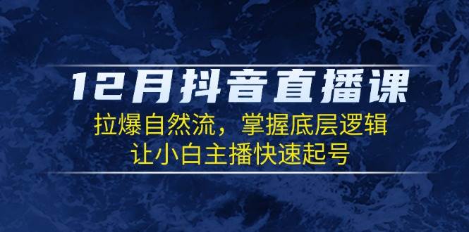 12月抖音直播课：拉爆自然流，掌握底层逻辑，让小白主播快速起号 - 严选资源大全 - 严选资源大全