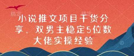 小说推文项目干货分享，双男主稳定5位数大佬实操经验 - 严选资源大全 - 严选资源大全