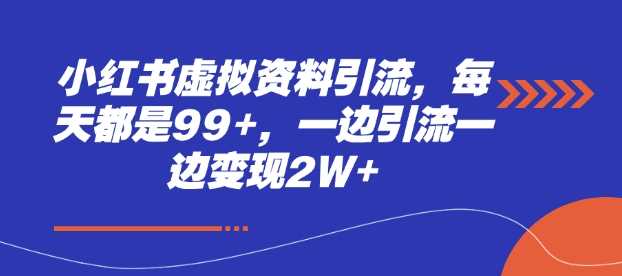 小红书虚拟资料引流，每天都是99+，一边引流一边变现2W+ - 严选资源大全 - 严选资源大全