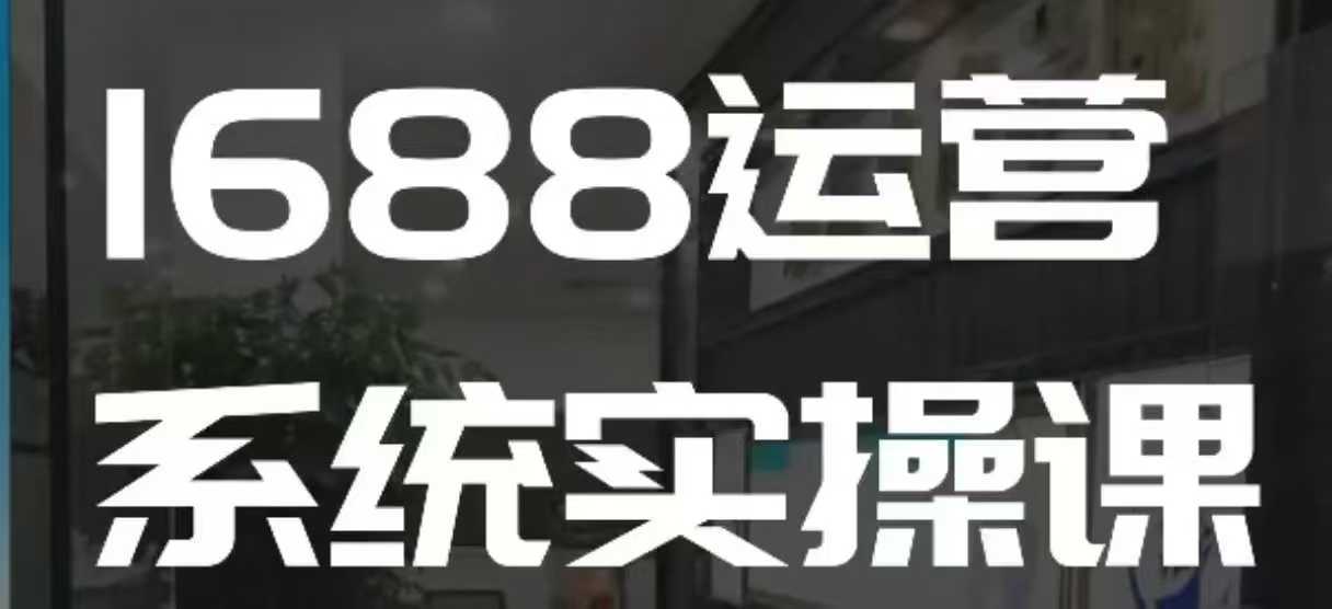 1688高阶运营系统实操课，快速掌握1688店铺运营的核心玩法 - 严选资源大全 - 严选资源大全