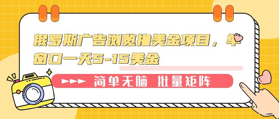 （13929期）俄罗斯广告浏览撸美金项目，单窗口一天5-15美金 - 严选资源大全 - 严选资源大全