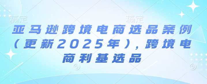 亚马逊跨境电商选品案例(更新2025年)，跨境电商利基选品 - 严选资源大全 - 严选资源大全