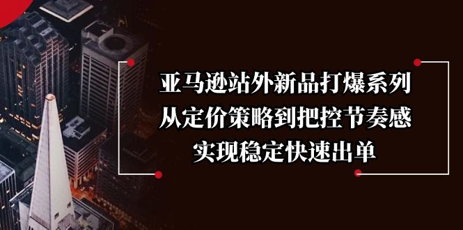 亚马逊站外新品打爆系列，从定价策略到把控节奏感，实现稳定快速出单 - 严选资源大全 - 严选资源大全