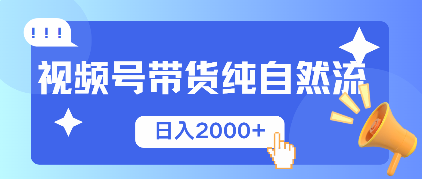 视频号带货，纯自然流，起号简单，爆率高轻松日入2000+ - 严选资源大全 - 严选资源大全