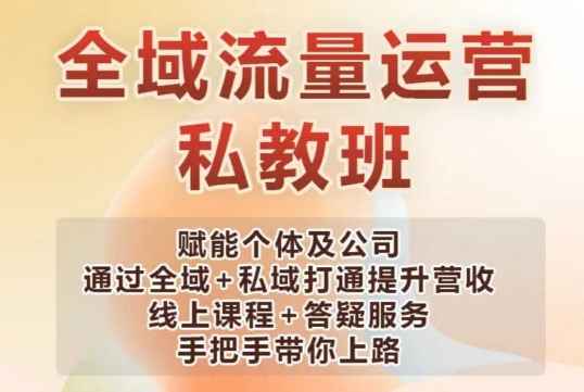 全域流量运营操盘课，赋能个体及公司通过全域+私域打通提升营收 - 严选资源大全 - 严选资源大全