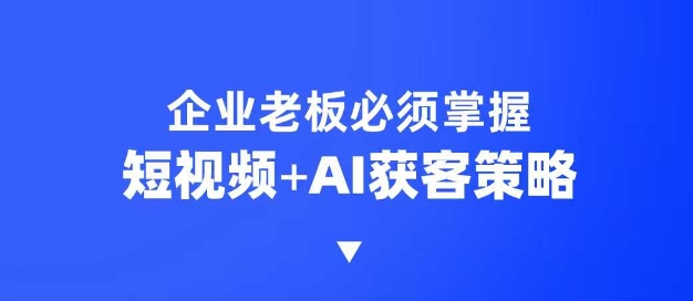 企业短视频AI获客霸屏流量课，6步短视频+AI突围法，3大霸屏抢客策略 - 严选资源大全 - 严选资源大全