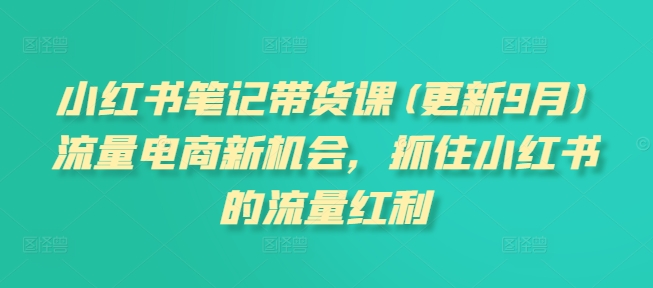 小红书笔记带货课(更新25年2月)流量电商新机会，抓住小红书的流量红利 - 严选资源大全 - 严选资源大全