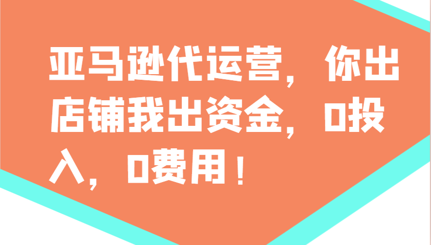 亚马逊代运营，你出店铺我出资金，0投入，0费用，无责任每天300分红，赢亏我承担 - 严选资源大全 - 严选资源大全